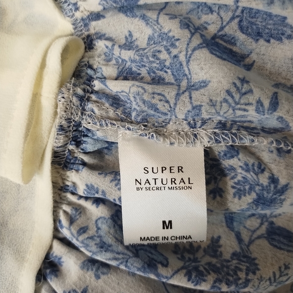 Super Natural by Secret Mission Chiffon smocked floral boho greenport dress - Picture 10 of 13